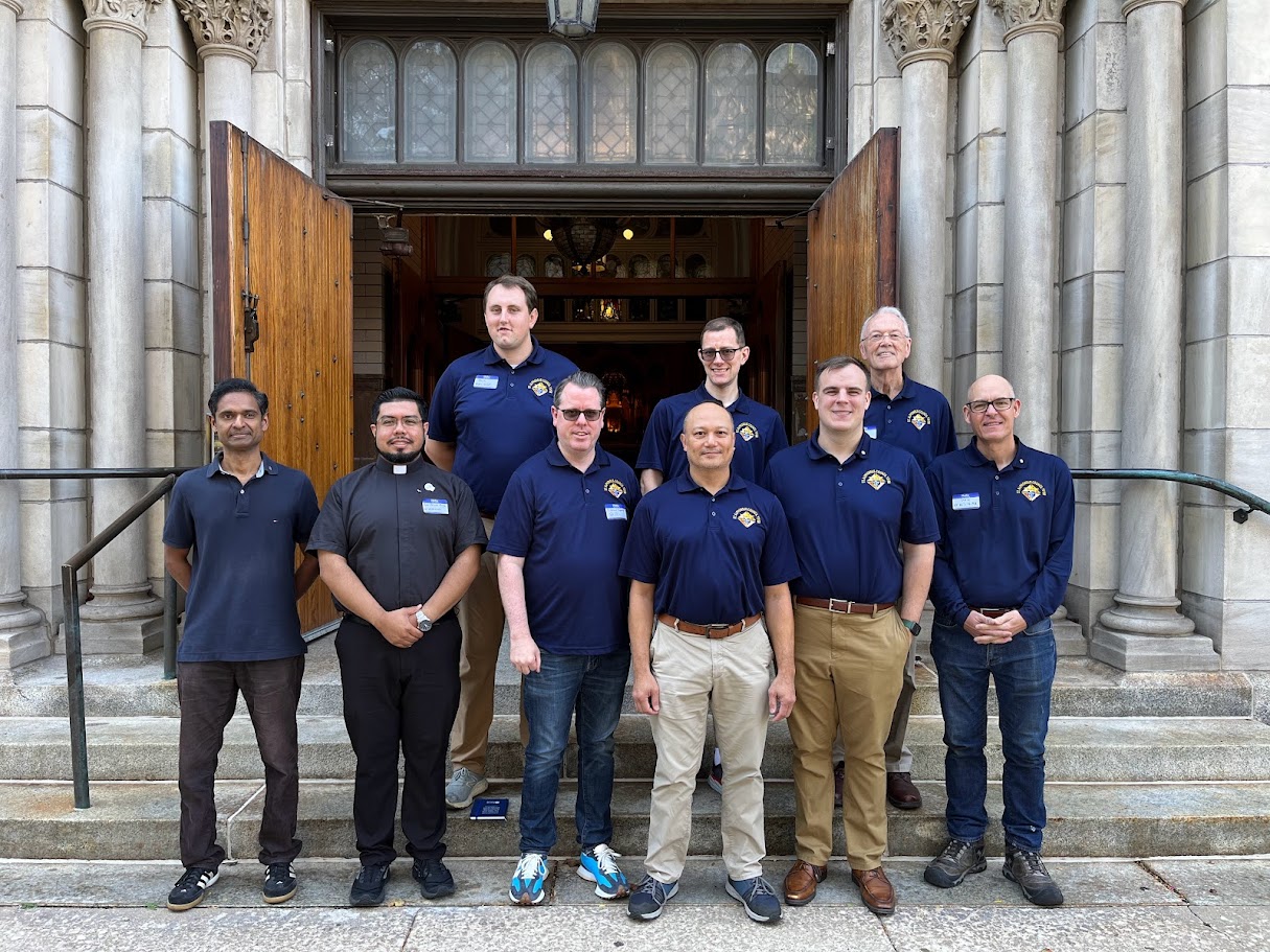 3rd degree guys in front of St Michael's